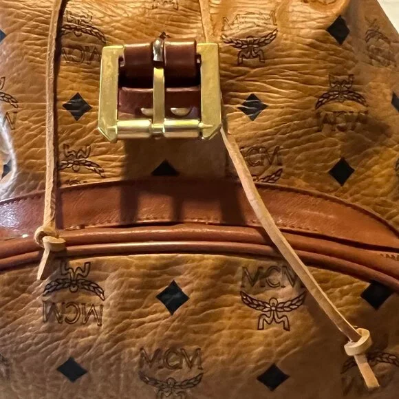 MCM Vintage Cognac Visetos Backpack + COA - Picture 5 of 16
